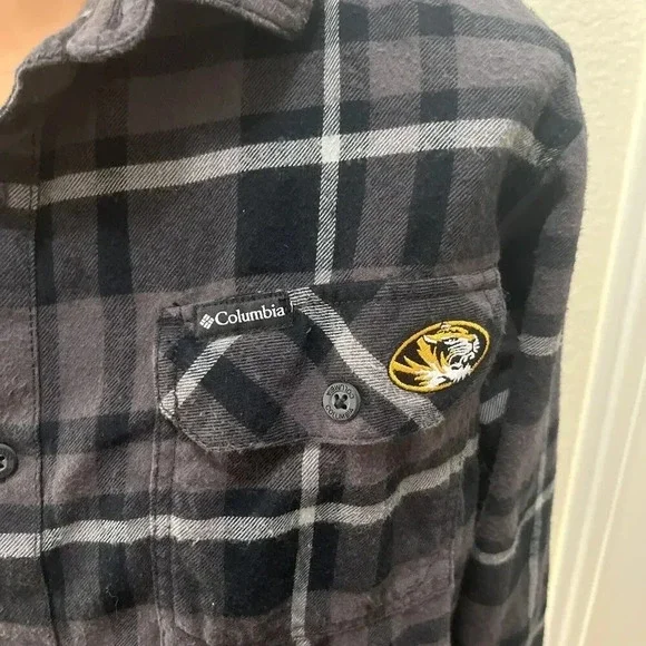 Missouri Tigers Mizzou Columbia Mens Shirt L Plaid Long Sleeve Button Up SEC - Picture 2 of 4